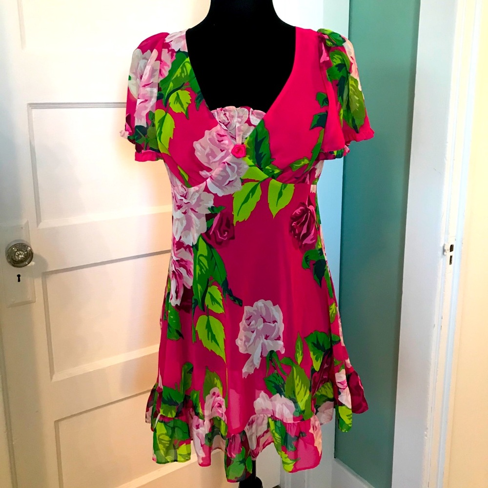 Betsey Johnson sheer floral nightie or coverup